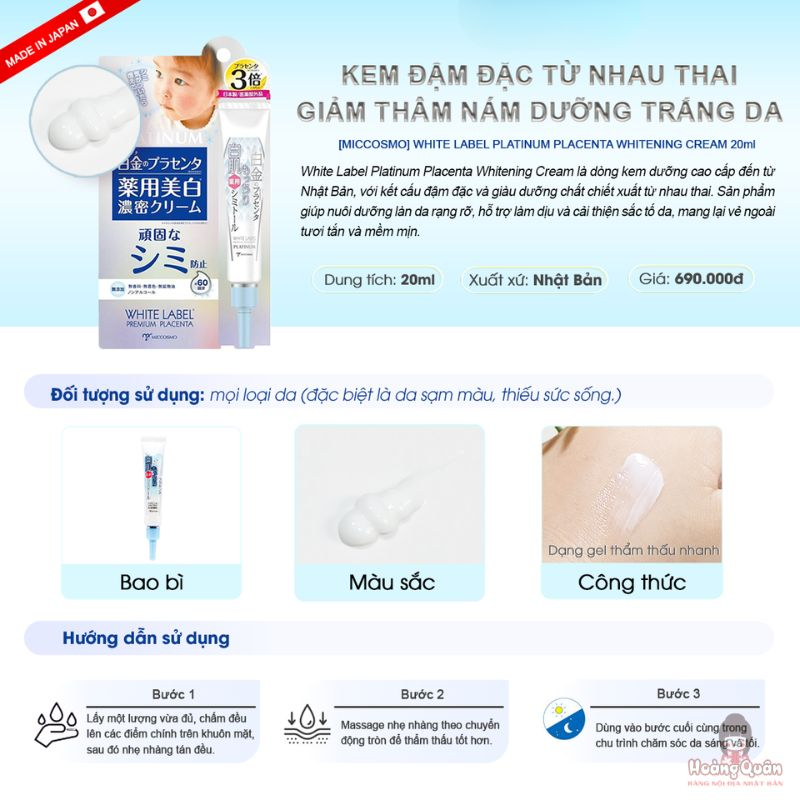 Kem dưỡng trắng, giảm thâm nám Miccosmo 20g giá rẻ