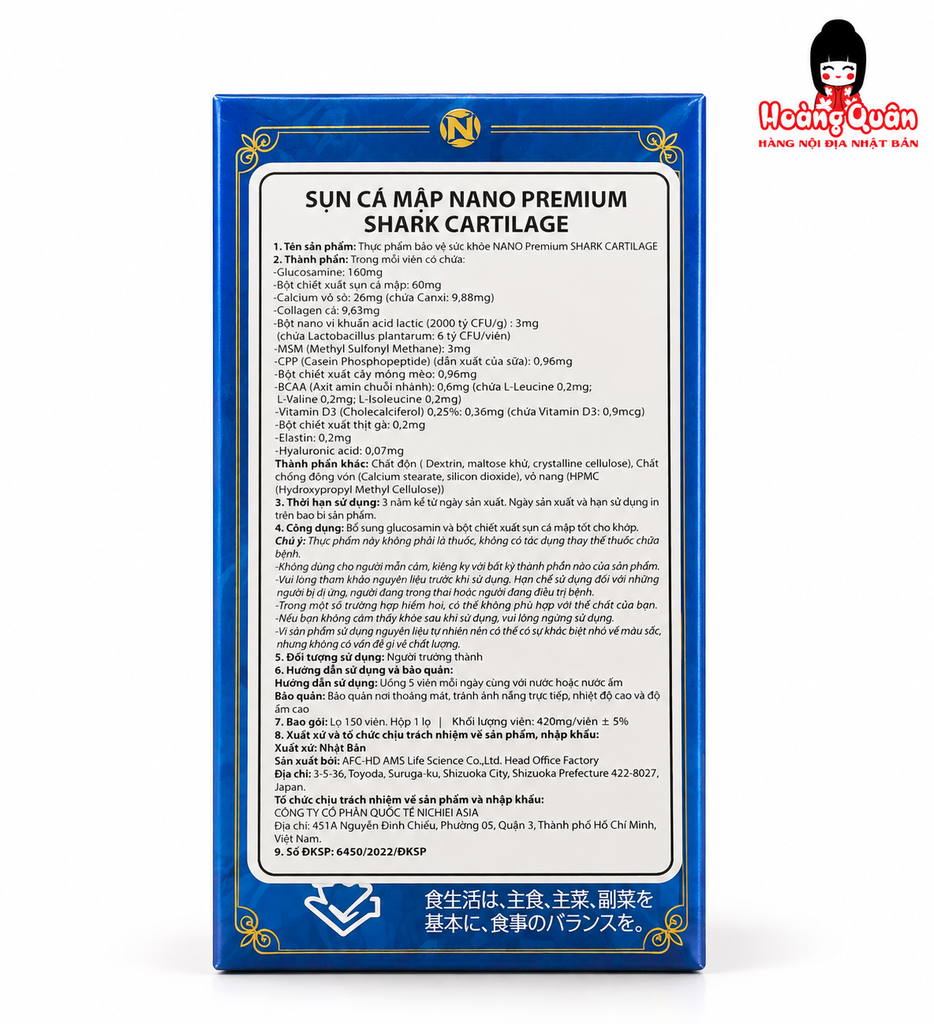 Viên Uống Sụn Cá Mập Nano Premium Shark Cartilage 150 Viên