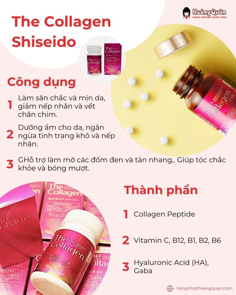 Viên uống collagen trị nám tàn nhang The Collagen Shiseido Nhật