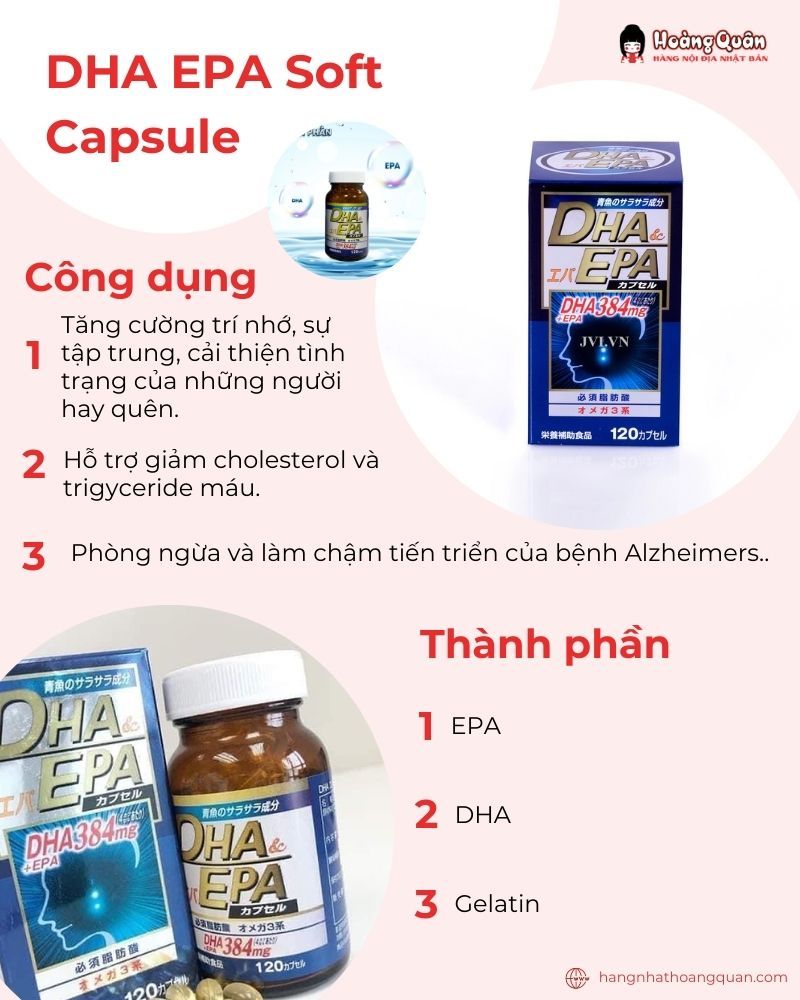 Viên thuốc bổ não của Nhật DHA EPA Soft Capsule