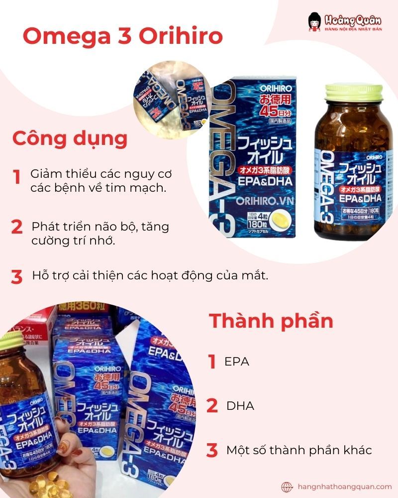 Viên dầu cá Omega 3 Orihiro