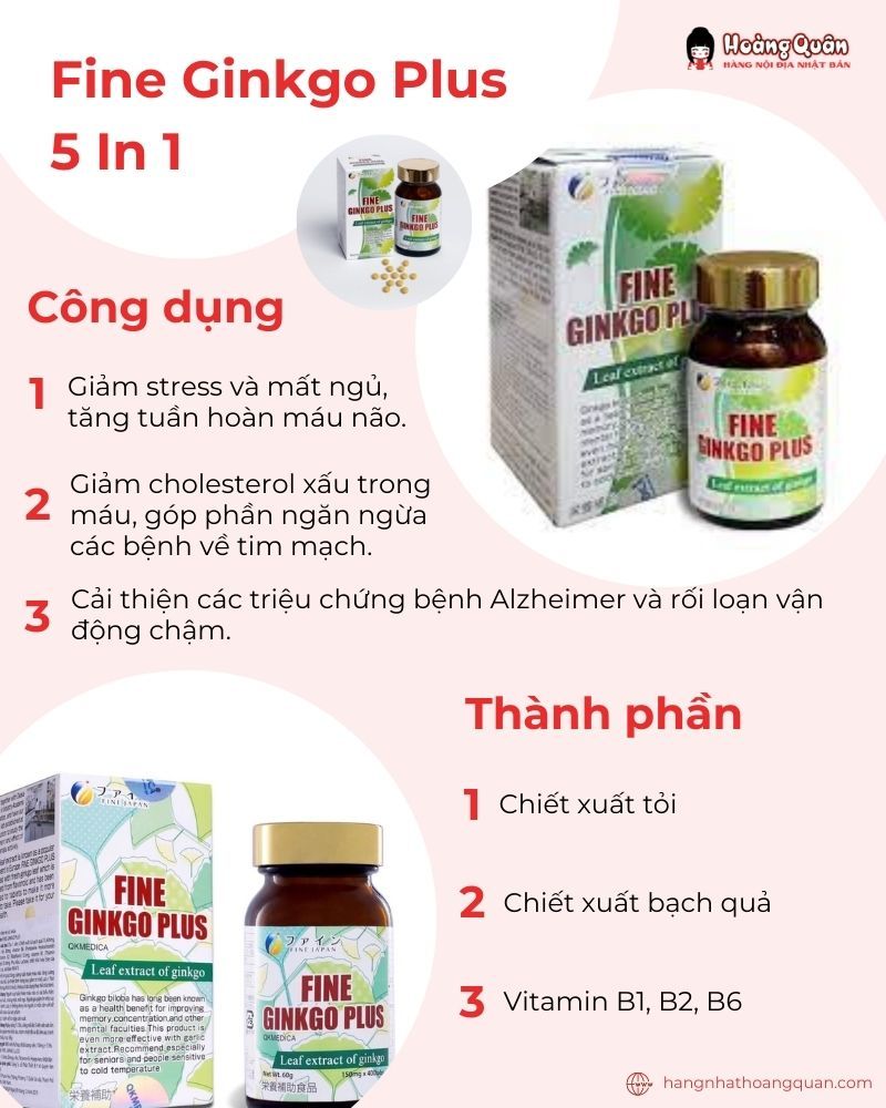 Viên uống Fine Ginkgo Plus 5 In 1