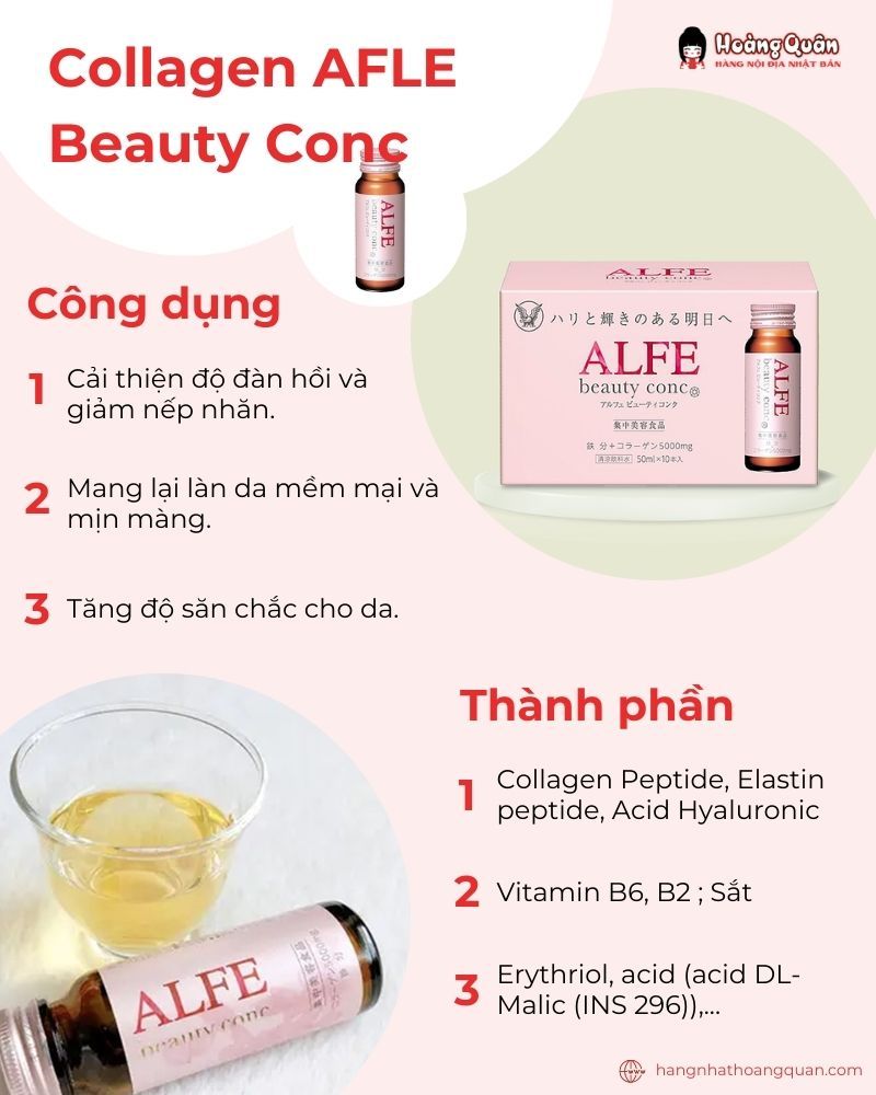 ALFE Beauty Conc Liquid Collagen hỗ trợ các vấn đề về da