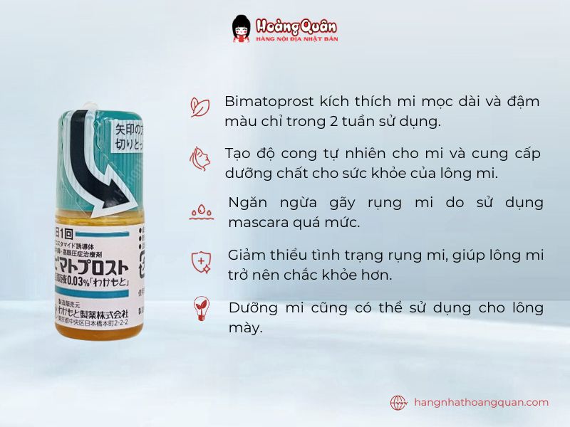 Công dụng thuốc mọc mi Bimatoprost Seniu 0.03% 2.5ml