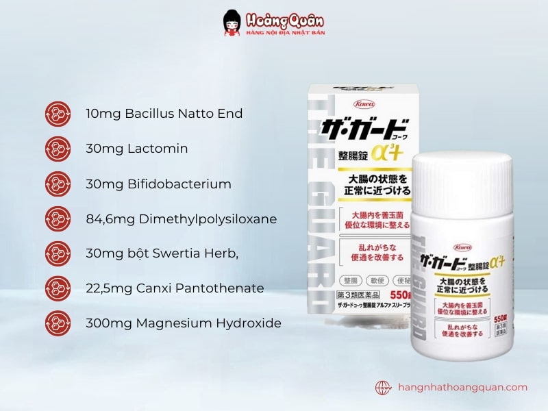 Bảng thành phần lành tính giúp hệ tiêu hóa được tốt hơn