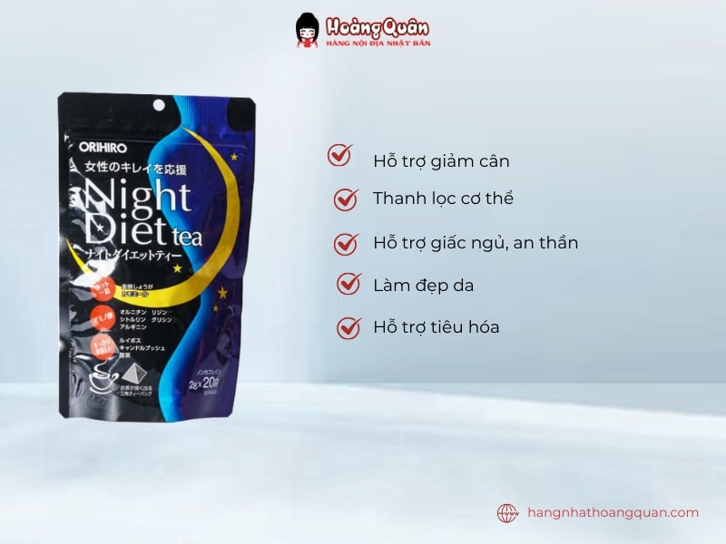Night Diet Tea hỗ trợ giảm cân và cải thiện sức khỏe hệ tiêu hóa