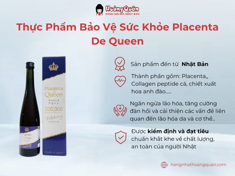 Thực phẩm bảo vệ sức khỏe Placenta de Queen 500,000 Whitening là “bí quyết” duy trì thanh xuân của phụ nữ Nhật Bản 