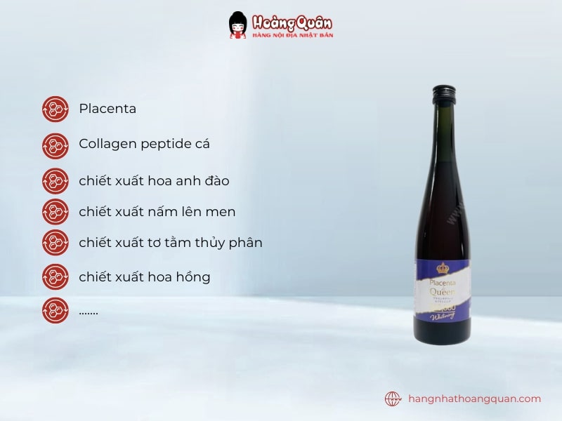 Thực phẩm bảo vệ sức khỏe Placenta de Queen 500,000 Whitening chiết xuất từ nhiều dưỡng chất có lợi với sức khỏe và làn da