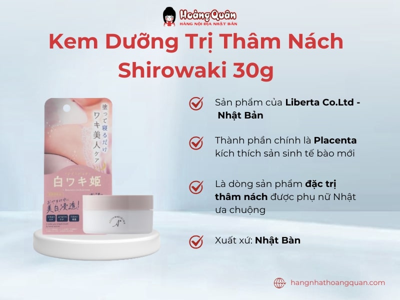 Kem dưỡng trị thâm nách Shirowaki 30g chính hãng tại Hoàng Quân