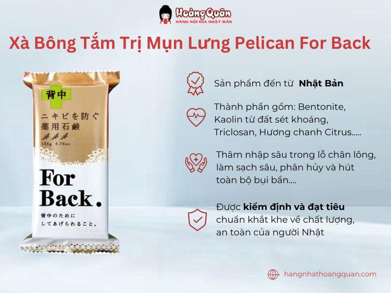 Xà bông tắm trị mụn lưng Pelican For Back 135g