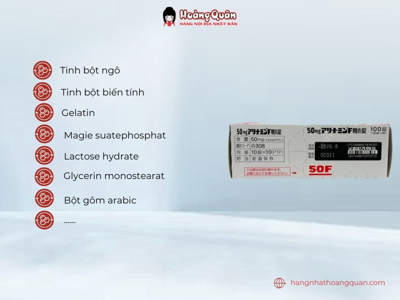 Tinh chất tỏi viên 50F 50mg có chứa 54,58 mg fursultiamine hydrochloride