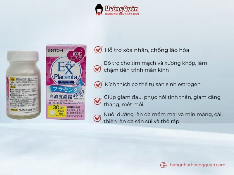 Công dụng viên uống nhau thai cừu Itoh EX Placenta