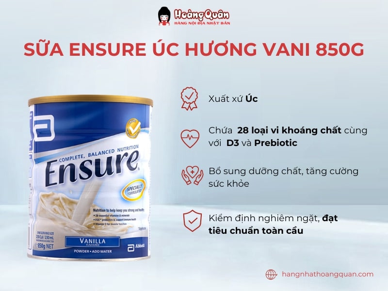 Sữa Ensure Úc là 1 trong số các sản phẩm được tin dùng hàng đầu thế giới