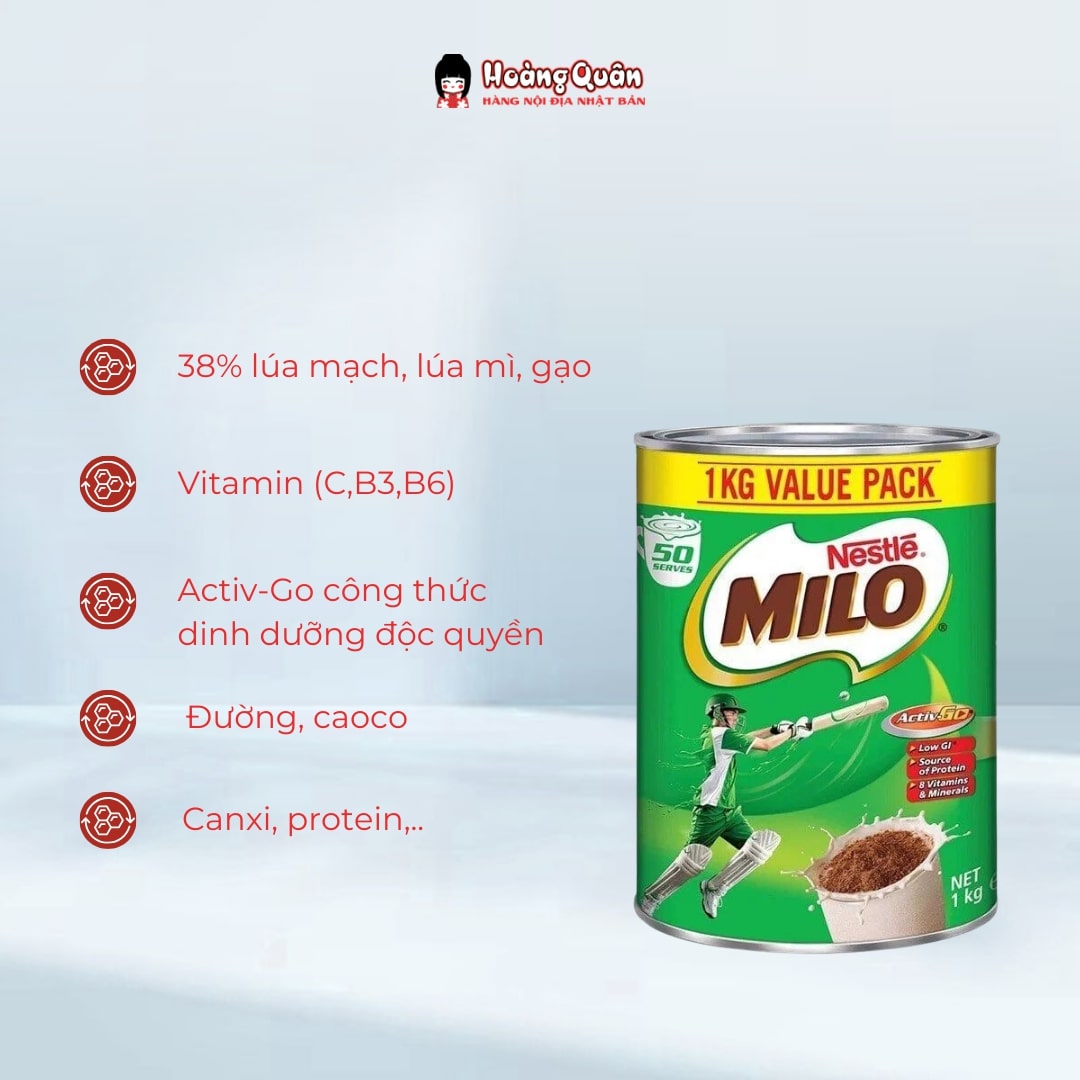 Thành phần Sữa Bột Milo Nestle 1kg