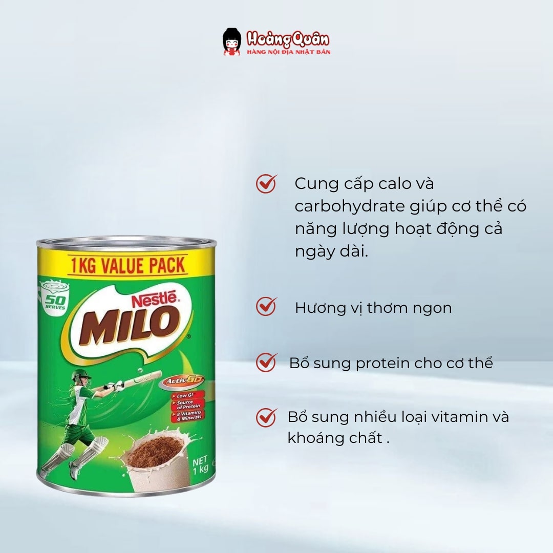 Công dụng Sữa Bột Milo Nestle 1kg