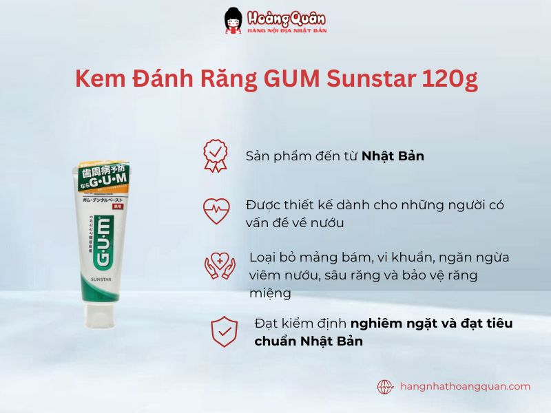 Sử dụng kem Đánh Răng GUM Sunstar 120g để răng khỏe mạnh