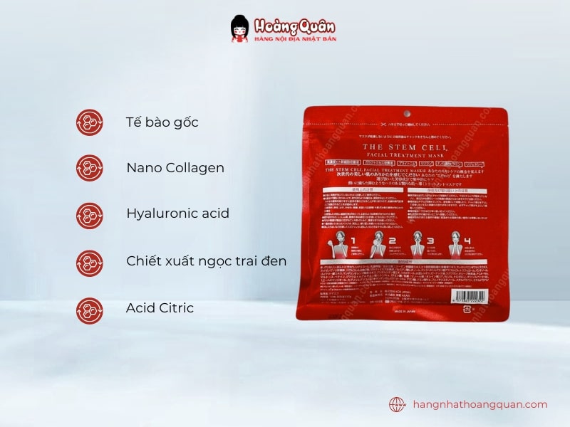 Mặt Nạ The Stem Cell Facial Treatment Mask 30M (Đỏ) được chiết xuất từ các thành phần cao cấp