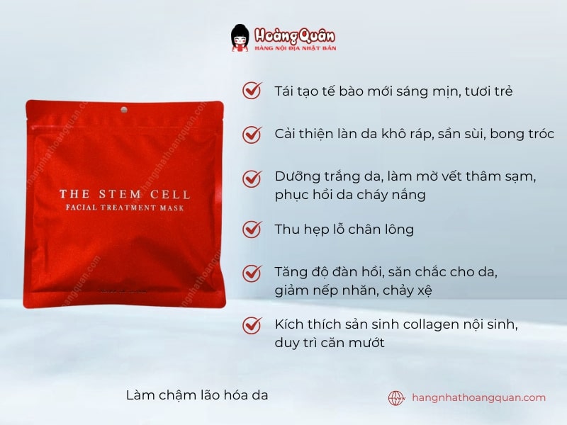 Công dụng hiệu quả chăm sóc da toàn diện và vượt trội từ Mặt nạ The Stem Cell Facial Treatment Mask 30M (Đỏ)