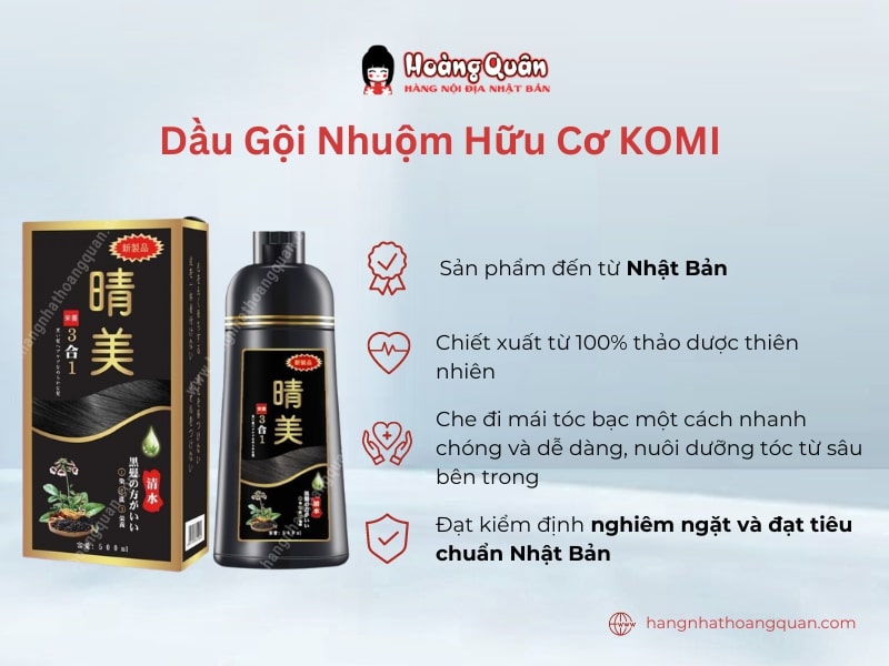 Dầu Gội Nhuộm Hữu Cơ KOMI luôn được ưa chuộng tại Nhật Bản và nhiều nước trên thế giới