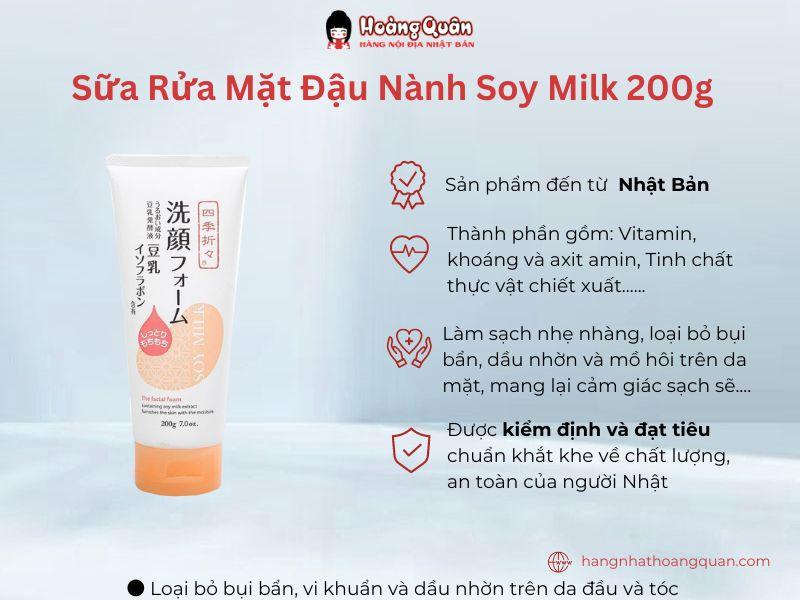 Sữa rửa mặt đậu nành Soy Milk 200g chứa tinh chất mầm đậu nành lên men