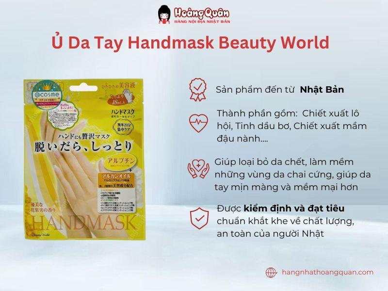 Ủ da tay Handmask Beauty World 18ml hứa hẹn mang lại nhiều lợi ích cho làn da tay