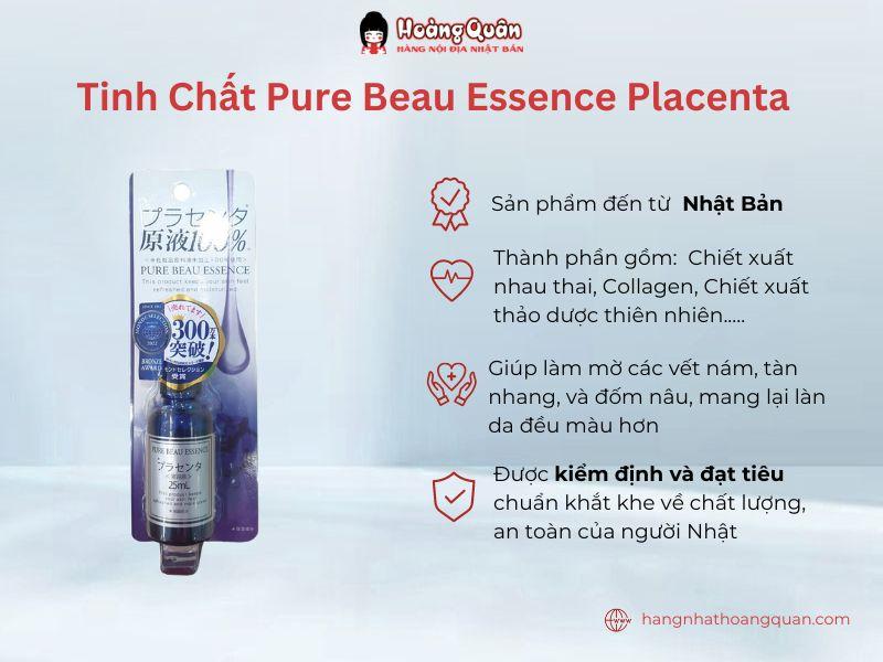 Tinh chất Pure Beau Essence Placenta (nám, tàn nhang) 25ml - Tím với công thức phù hợp cho làn da từ 25 tuổi