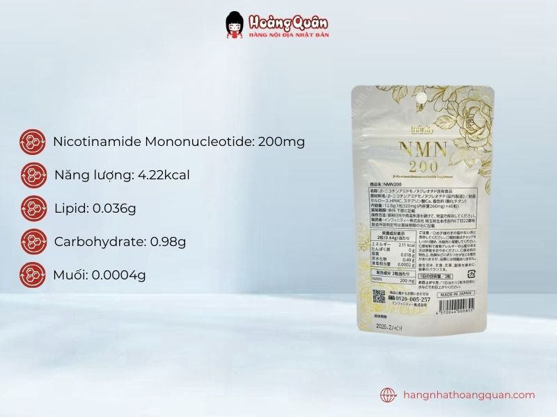 Thành phần chính của NMN Infinity là Nicotinamide Mononucleotide