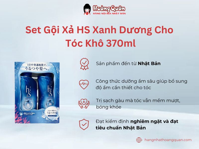 Set Gội Xả HS Xanh Dương Cho Tóc Khô