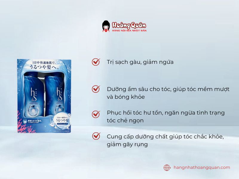 Set Gội Xả HS Xanh Dương Cho Tóc Khô