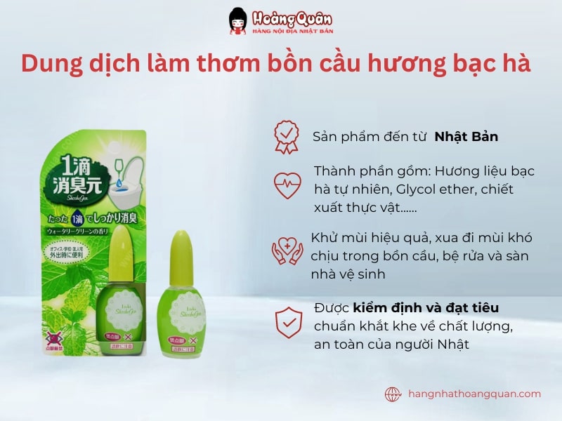 Dung dịch làm thơm bồn cầu hương bạc hà