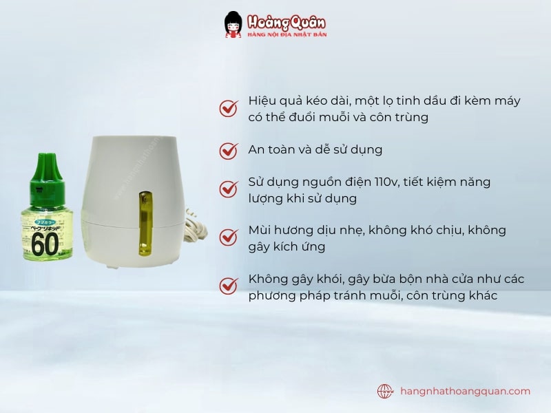 Công dụng tinh dầu đuổi muỗi 60 ngày