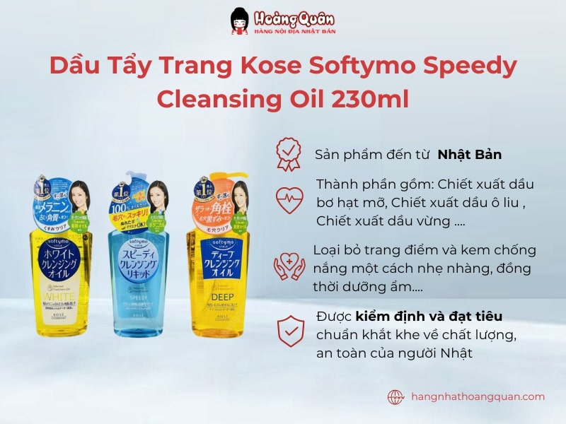 Dầu tẩy trang Kose Softymo Speedy Cleansing Oil 230ml 