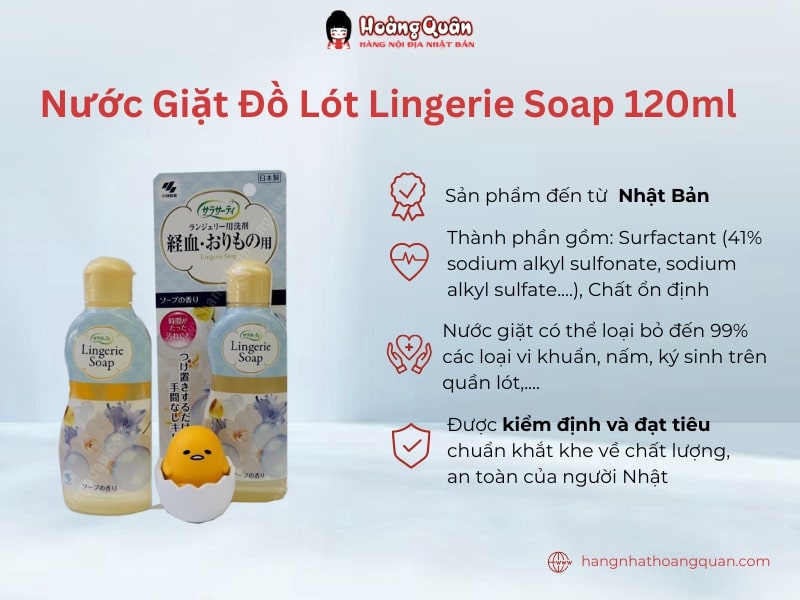  Nước giặt đồ lót Lingerie Soap 120ml