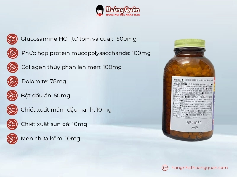 Glucosamine Orihiro tổng hợp các thành phần cấu thành mô sụn và dịch khớp 