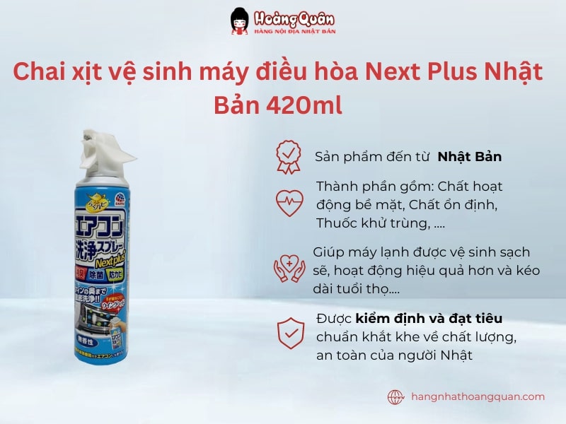 Chai xịt vệ sinh máy điều hòa Next Plus Nhật Bản 420ml