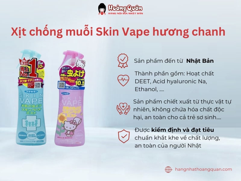 Xịt chống muỗi Skin Vape hương chanh cực kỳ an toàn với trẻ nhỏ