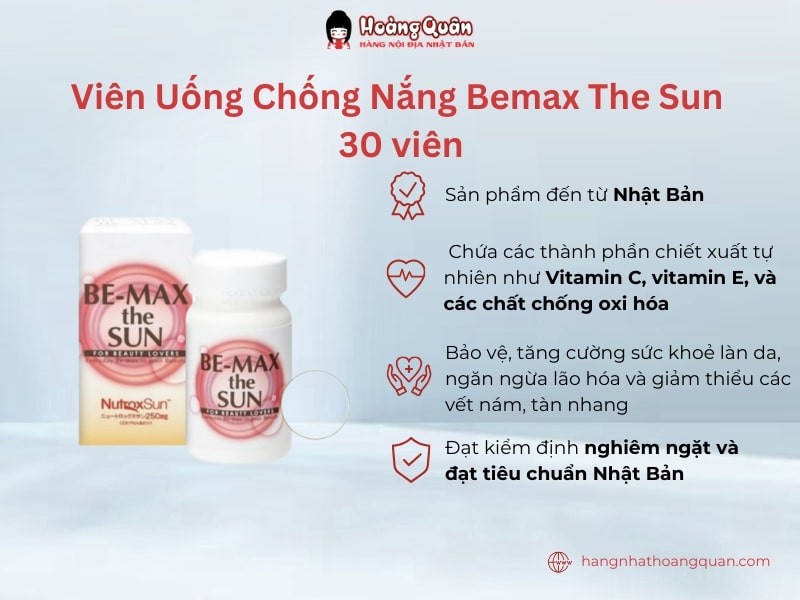 Viên Uống Chống Nắng Bemax The Sun 30 viên