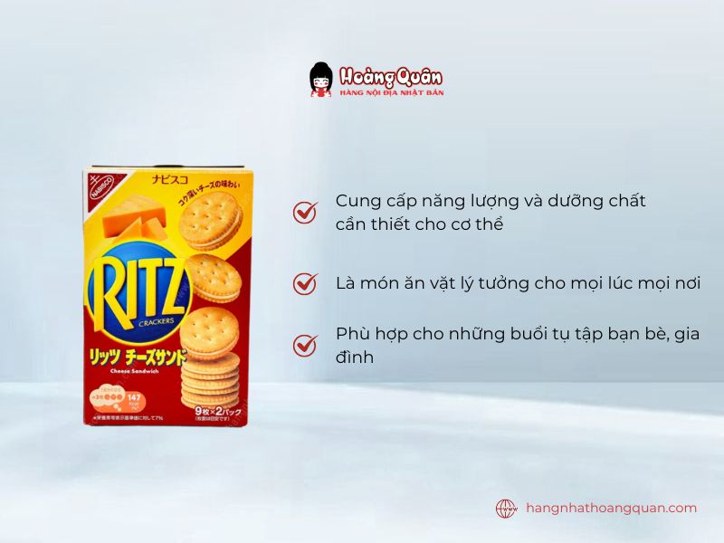 Bánh quy Ritz phô mai là món ăn vặt dành cho cả gia đình