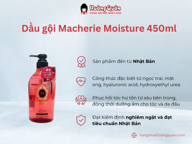 Dầu gội Macherie Moisture 450ml là sản phẩm của Shiseido