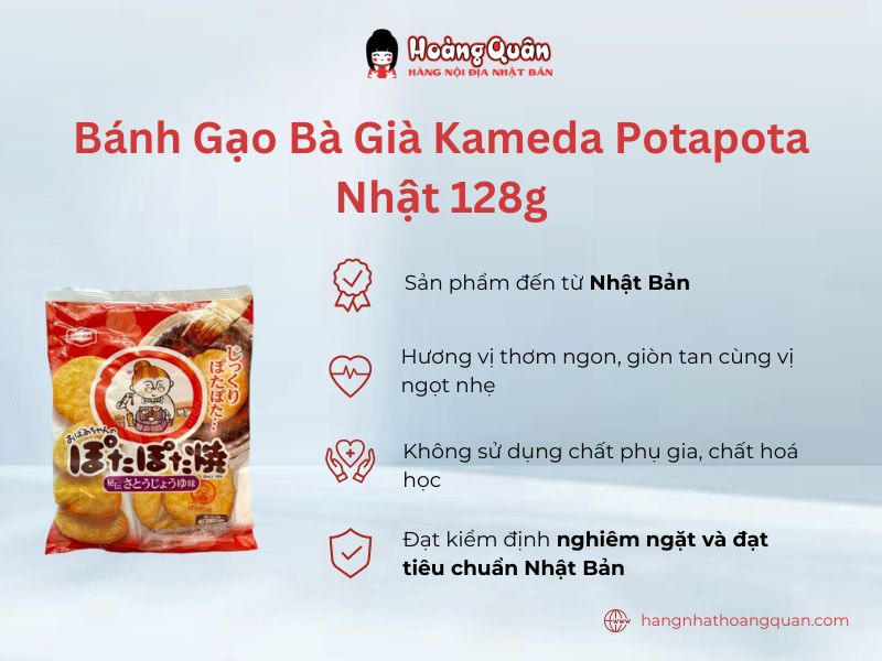 Bánh Gạo Bà Già Kameda Potapota Nhật 128g từ thương hiệu Kameda nổi tiếng