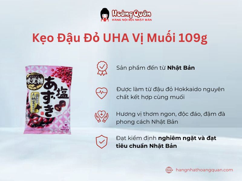 Kẹo Đậu Đỏ UHA Vị Muối 