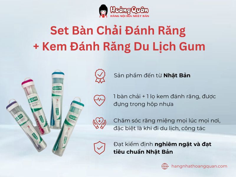 Set Bàn Chải Đánh Răng + Kem Đánh Răng Du Lịch Gum