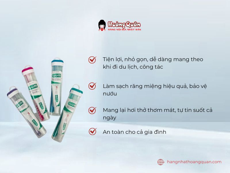 Set Bàn Chải Đánh Răng + Kem Đánh Răng Du Lịch Gum