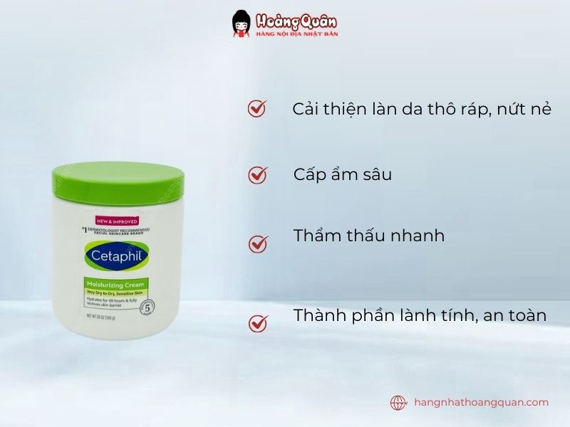 Công dụng Kem Dưỡng Ẩm Cetaphil Moisturizing Cream