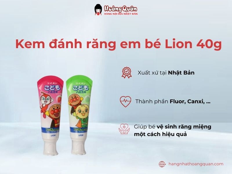 Kem đánh răng em bé Lion 40g
