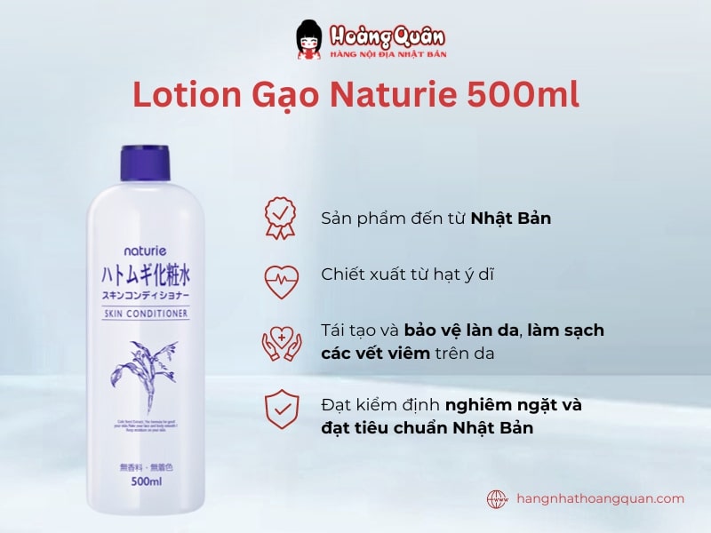 Lotion Gạo Naturie 500ml