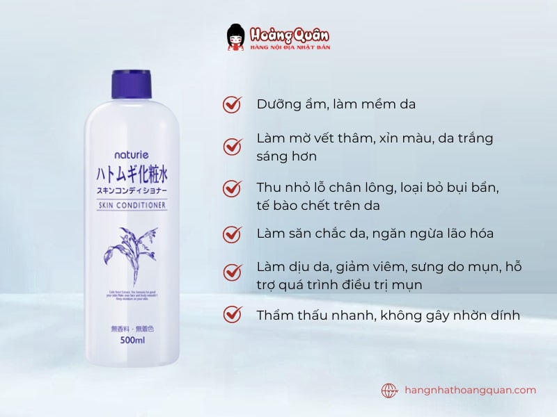 Công dụng Lotion Gạo Naturie 500ml 