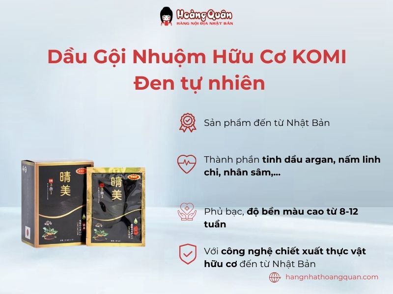 Dầu Gội Nhuộm Hữu Cơ KOMI Nâu Hạt Dẻ