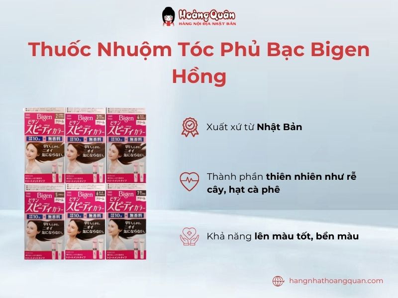 Thuốc Nhuộm Tóc Phủ Bạc Bigen Hồng