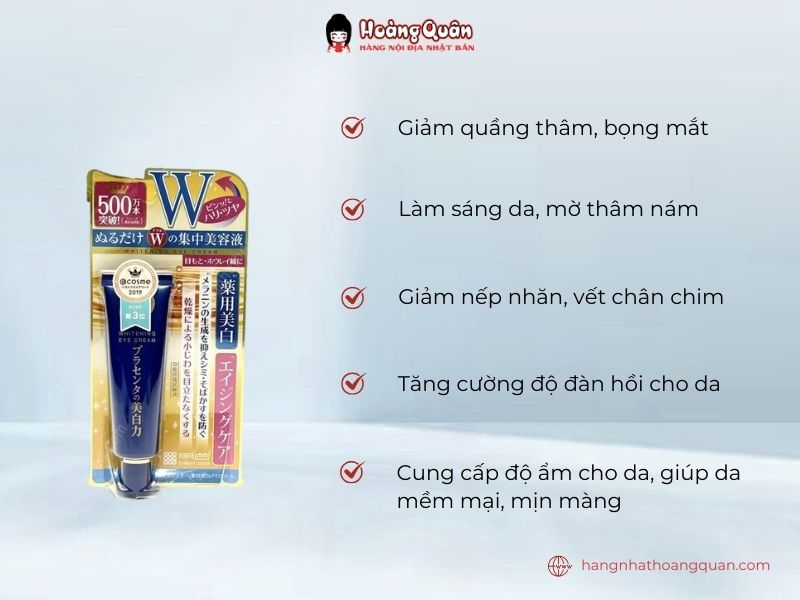 Công dụng kem trị thâm, nhăn mắt MEISHOKU